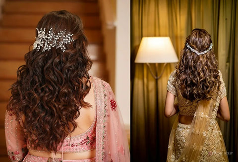 25+ Simple Open Hair Hairstyles for Lehengas! | Real brides, Open hairstyles,  Bride